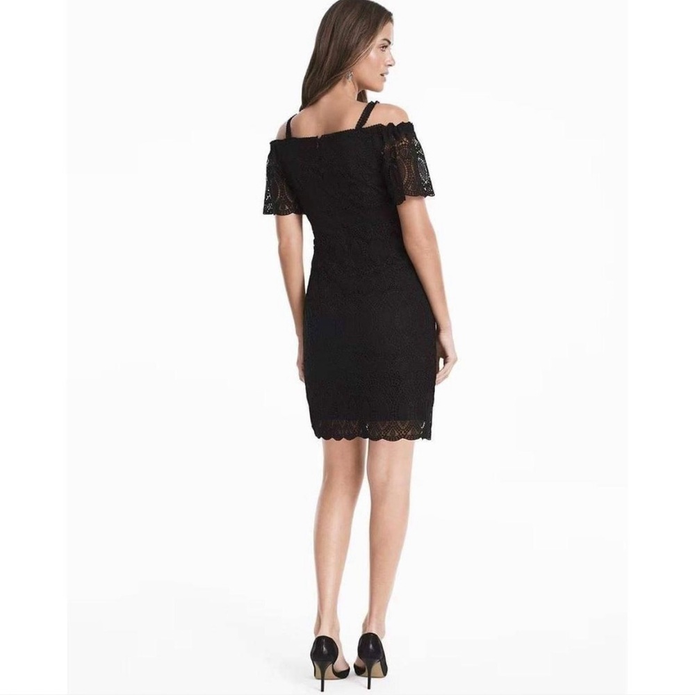 White House Black Market Lace Mini Dress Women's Size 4 Off The Shoulder